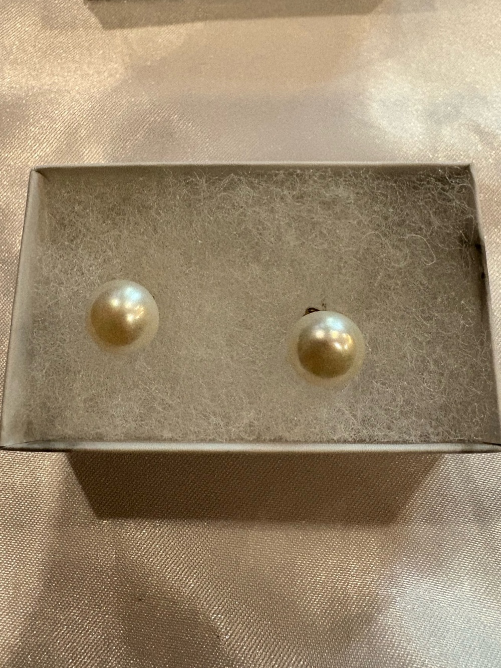 Classic Ivory Faux Pearl Stud Earrings Silver Tone Minimalist Bridal
